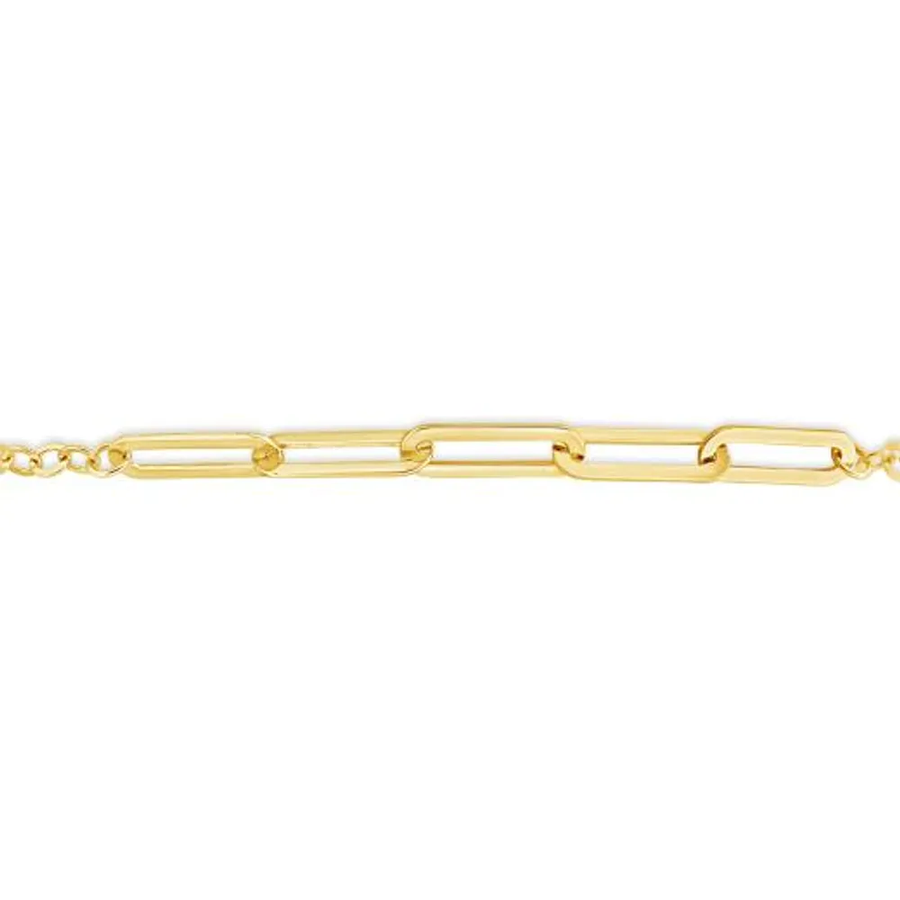 10K Yellow Gold 8.5" Paperclip Link Anklet