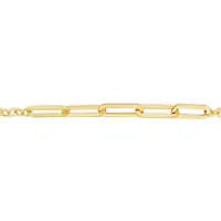 10K Yellow Gold 8.5" Paperclip Link Anklet