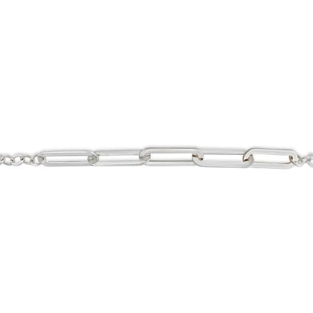 10K White Gold 8.5" Paperclip Link Bracelet