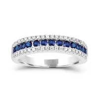 14K White Gold Sapphire and Diamond Ring