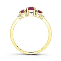 14K Yellow Gold Ruby and Diamond Ring