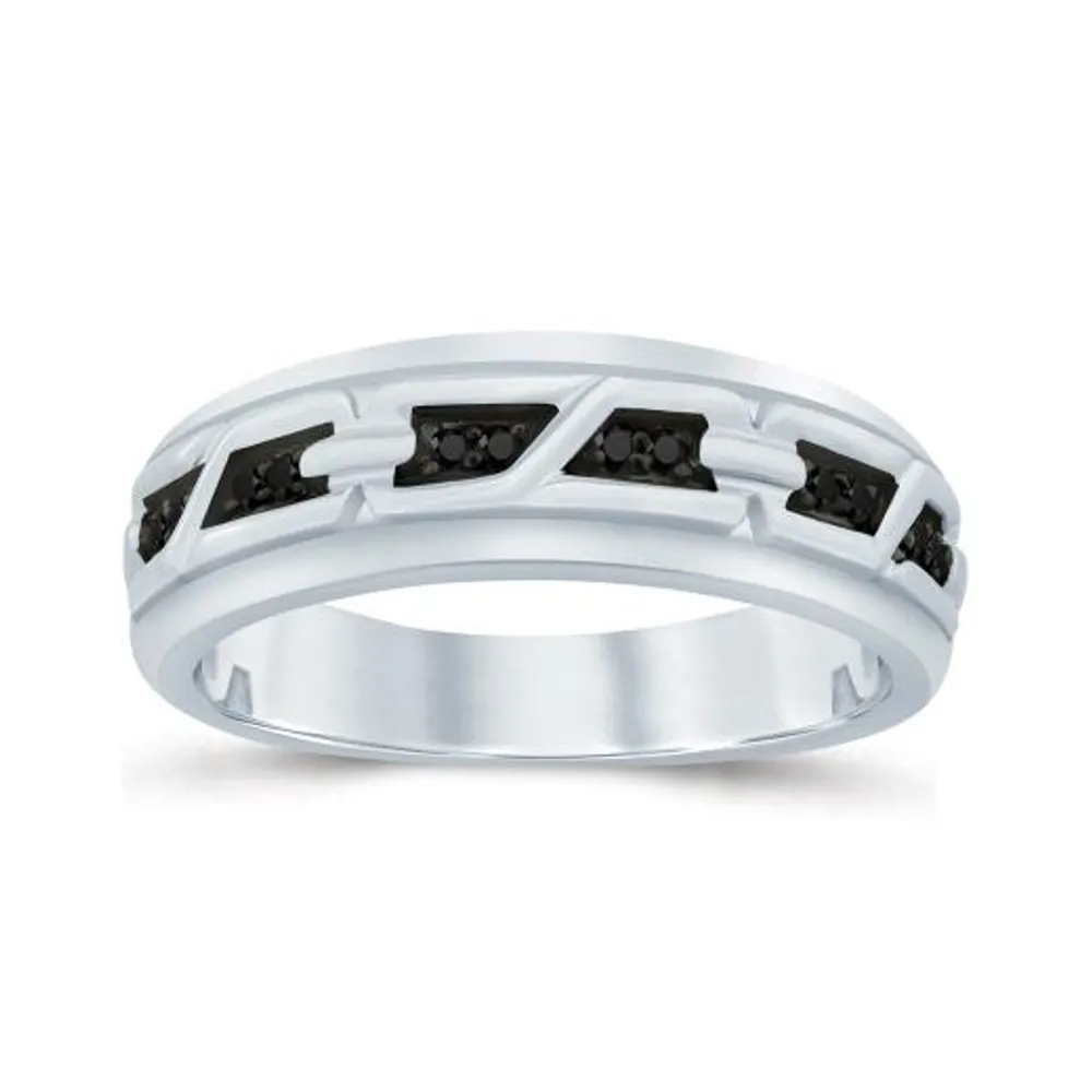 Sterling Silver Black Diamond Ring