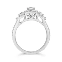 14K White Gold 1.00CTW Diamond Three-Stone Ring