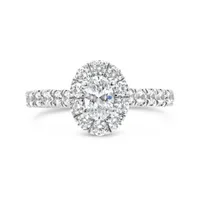 Jenny Packham 18K White Gold Lab Grown 1.25CTW Oval Diamond Bridal Ring