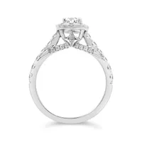 Jenny Packham 18K White Gold Lab Grown 1.25CTW Oval Diamond Bridal Ring