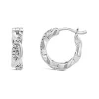 Infinite Love 10K Gold Diamond Hoop Earrings