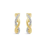Infinite Love 10K Yellow Gold Diamond Hoop Earrings