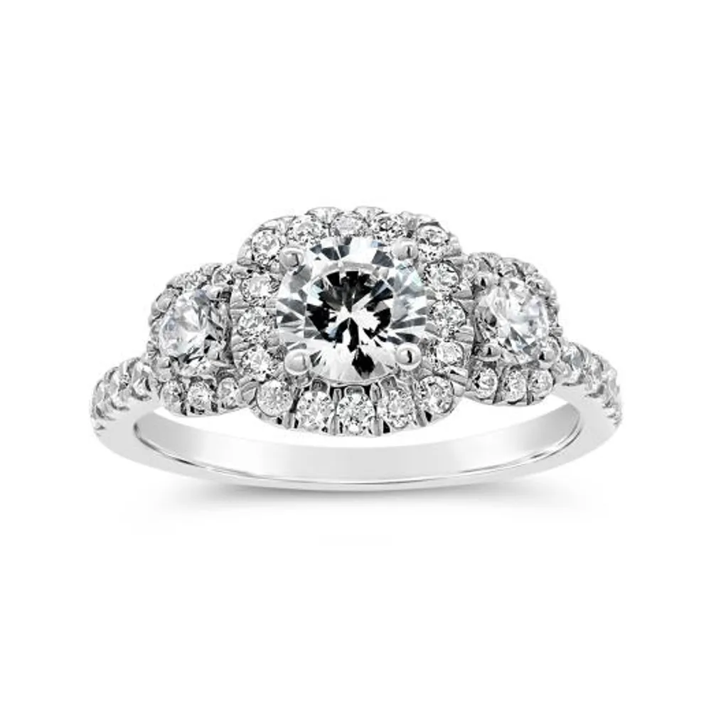 Jenny Packham 18K White Gold Lab Grown 1.75CTW Diamond Bridal Ring