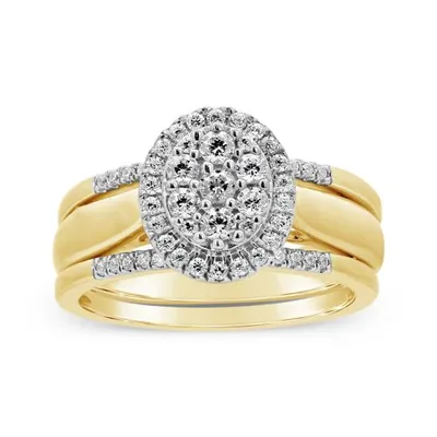 10K Yellow Gold 0.50CTW Three Piece Diamond Bridal Set