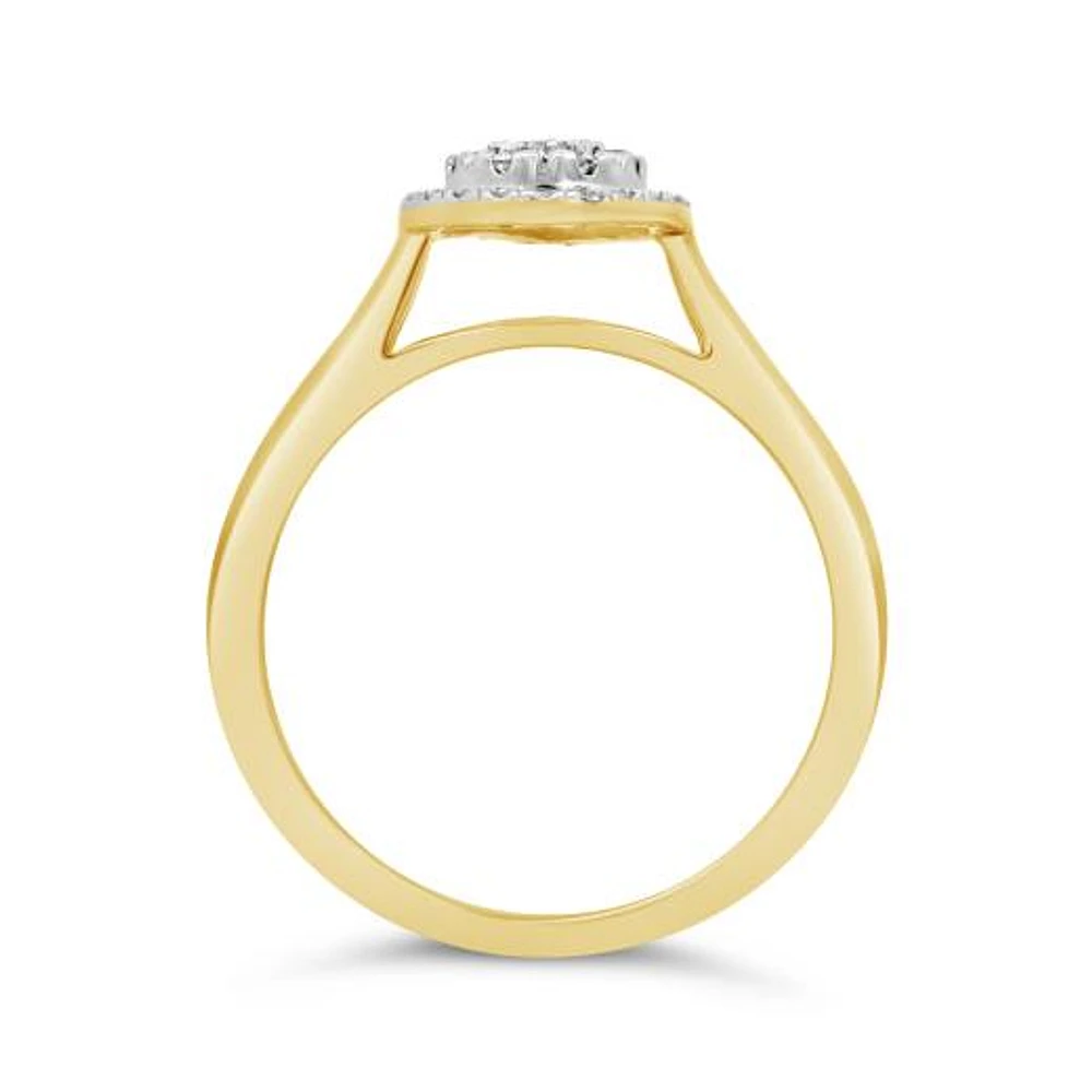 10K Yellow Gold 0.50CTW Three Piece Diamond Bridal Set