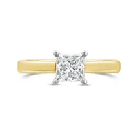 New Brilliance 14K Yellow Gold Lab Grown 1.00CT Princess Cut Diamond Ring