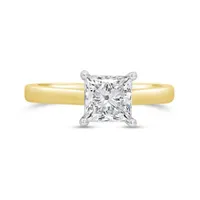 New Brilliance 14K Yellow Gold Lab Grown 1.50CT Princess Cut Diamond Ring