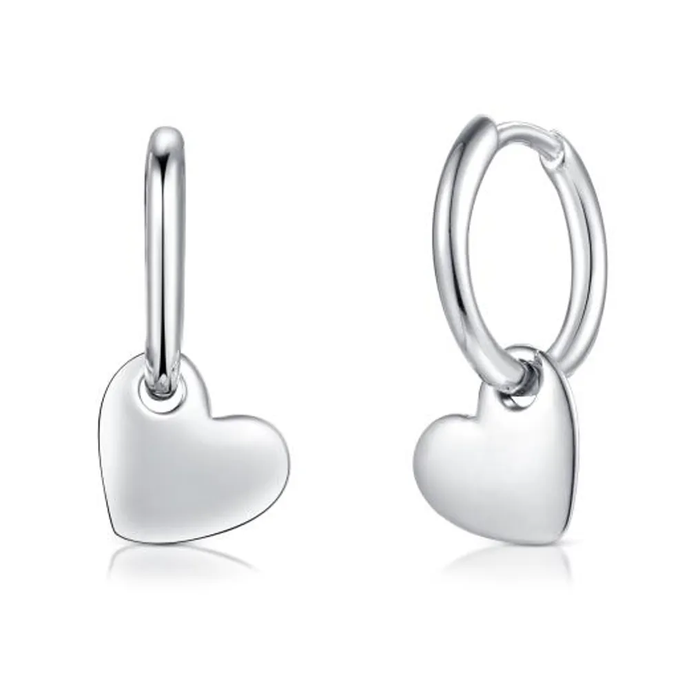 Sterling Silver Heart Hoop Earring