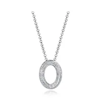 Sterling Silver Cubic Zirconia Oval Twisted 19" Pendant