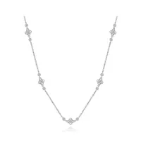 Sterling Silver Cubic Zirconia Adjustable Necklace