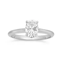 New Brilliance 14K White Gold Lab Grown 1.26CTW Oval Diamond Solitaire Ring