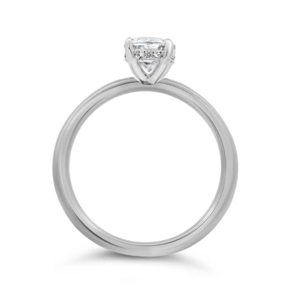 New Brilliance 14K White Gold Lab Grown 1.26CTW Oval Diamond Solitaire Ring