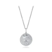 Sterling Silver Cubic Zirconia Luck Love Happy 19" Pendant