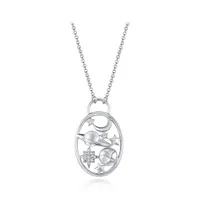 Sterling Silver Cubic Zirconia Night Sky 19" Pendant