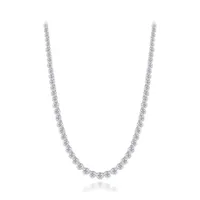 Sterling Silver Cubic Zirconia Adjustable Choker Necklace