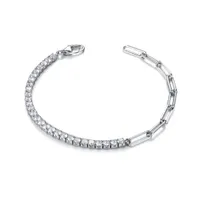 Sterling Silver 8" Cubic Zirconia Bracelet