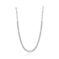 Sterling Silver 17" Cubic Zirconia Adjustable Choker Necklace