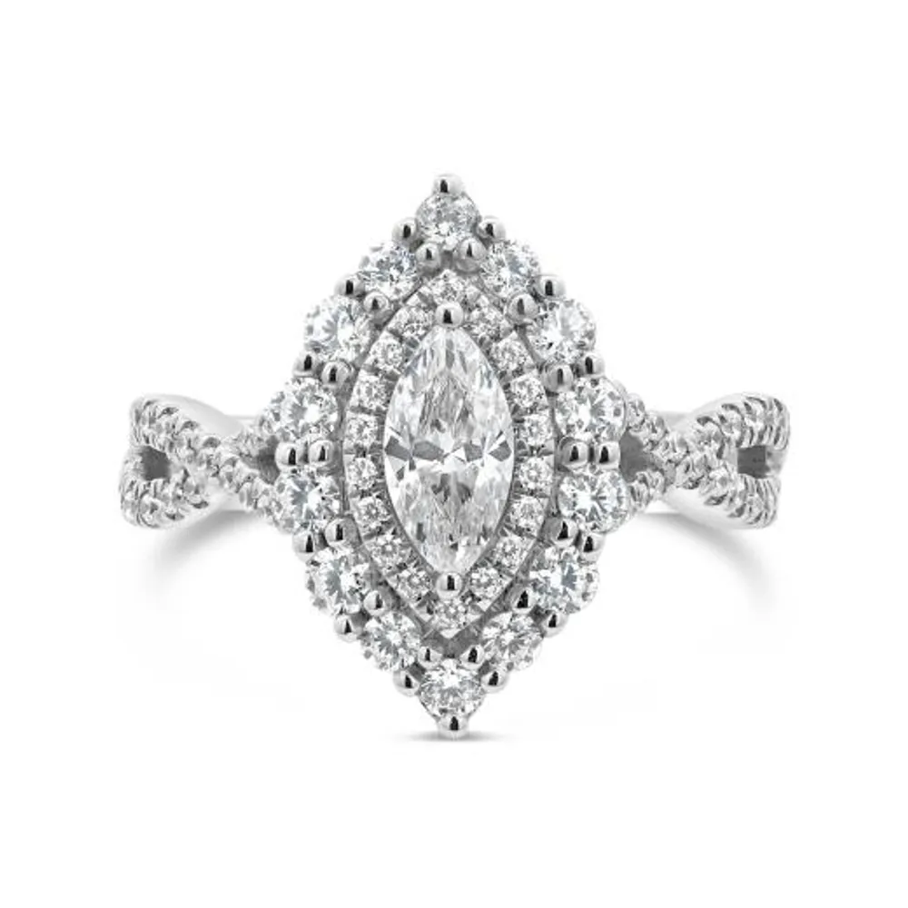 My Diamond Story 14K White Gold Canadian 1.33CTW Marquise Diamond Bridal Ring