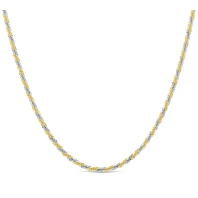 10K Yellow & White Gold 1.3mm Adjustable 22" Sparkle Chain