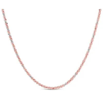 10K Rose & White Gold 1.3mm Adjustable 22" Sparkle Chain