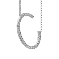 New Brilliance Sterling Silver Lab Grown 0.75CTW Diamond Initial "C" Necklace