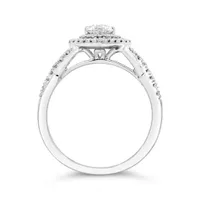 14K White Gold 0.58CTW Heart Shaped Diamond Bridal Ring