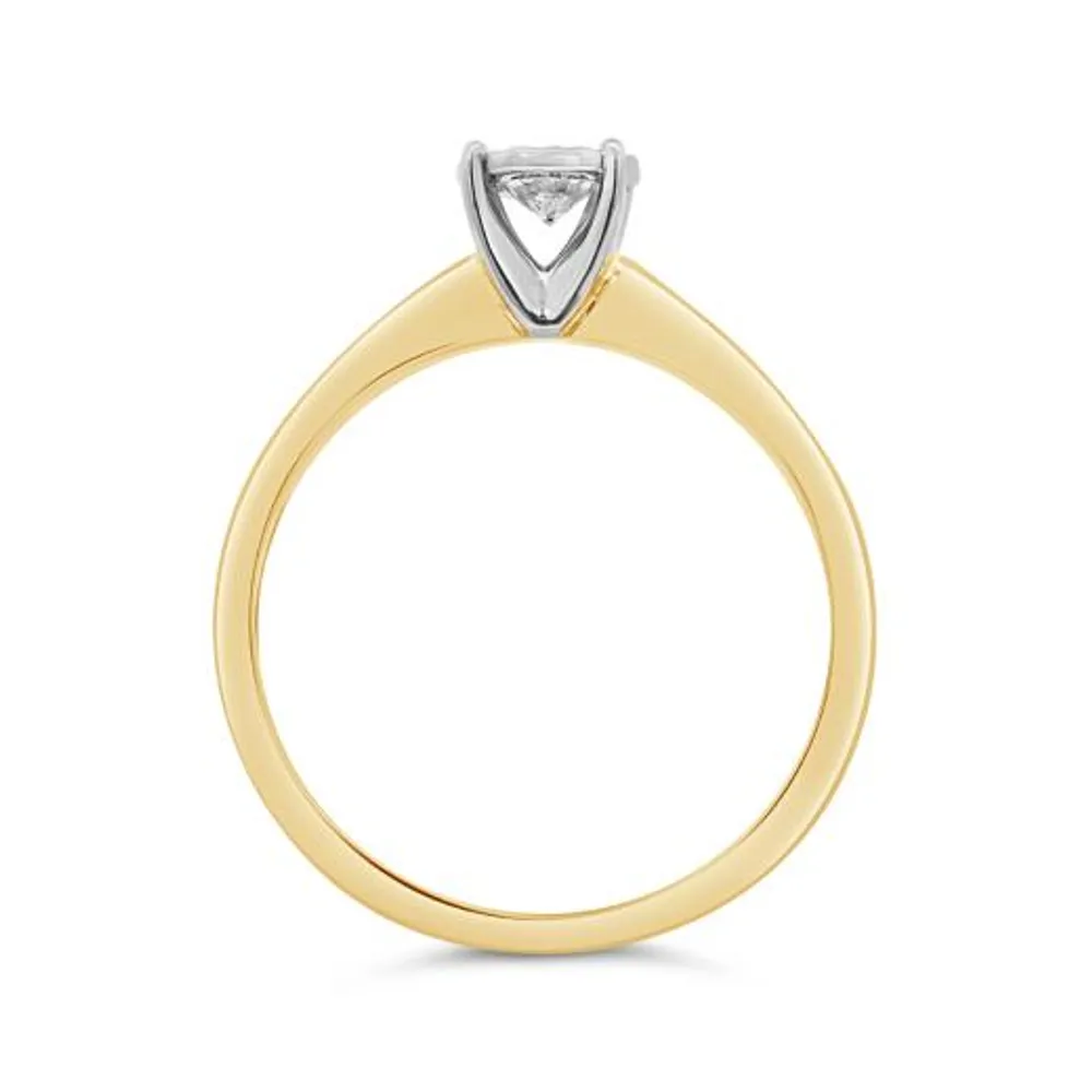 Glacier Fire 10K Yellow Gold Canadian 0.18CT Diamond Solitaire Ring