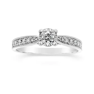 Glacier Fire 10K White Gold Canadian 0.50CTW Diamond Bridal Ring