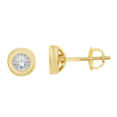 10K Yellow Gold Diamond Stud Earrings