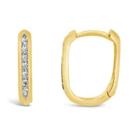 10K Yellow Gold 0.12CTW Diamond Hoop Earrings