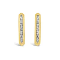 10K Yellow Gold 0.12CTW Diamond Hoop Earrings