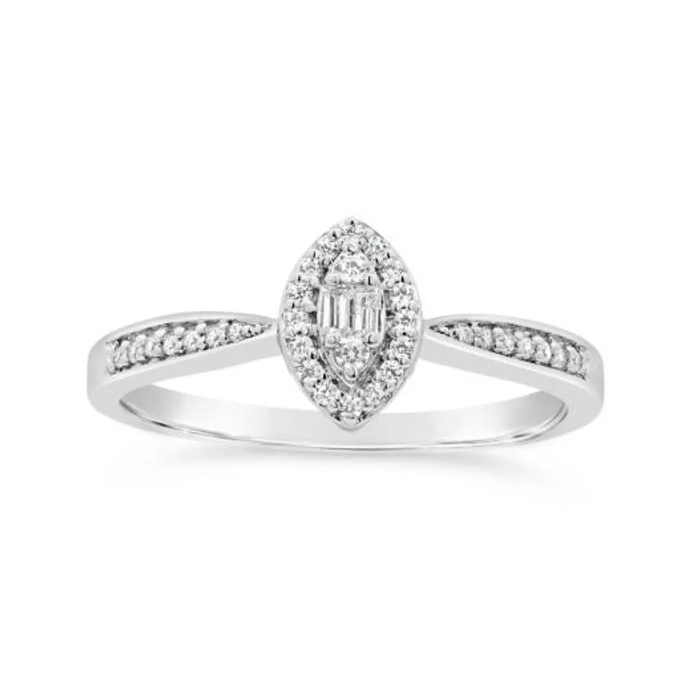 Sterling Silver 0.15CTW Diamond Promise Ring
