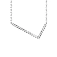 New Brilliance Sterling Silver Lab Grown 0.75CTW Diamond Initial "L" Necklace