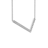 New Brilliance Sterling Silver Lab Grown 0.75CTW Diamond Initial "L" Necklace