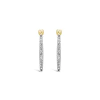 10K Yellow Gold 0.12CTW Diamond Square Shape Hoop Earrings