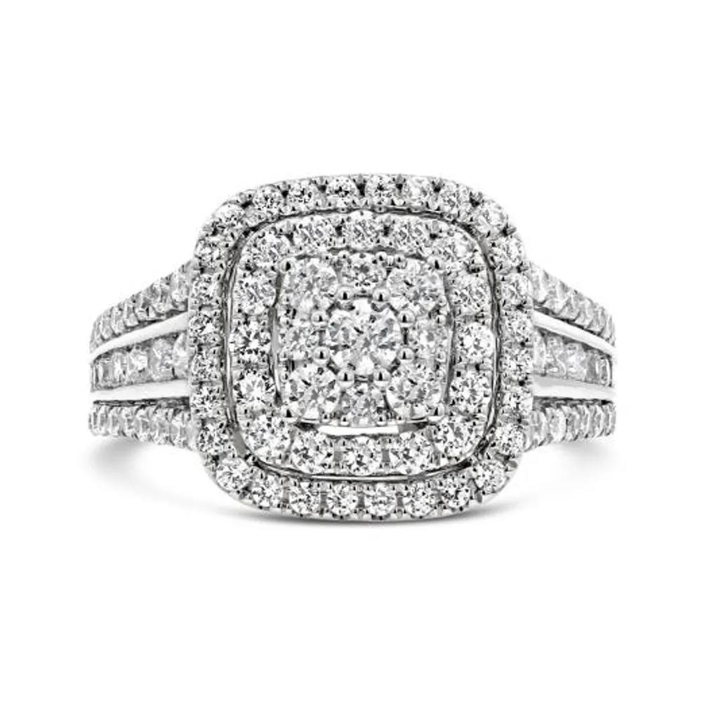 New Brilliance 10K White Gold Lab Grown 1.51CTW Diamond Fashion Ring