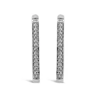 Sterling Silver 0.18CTW Diamond Hoop Earrings