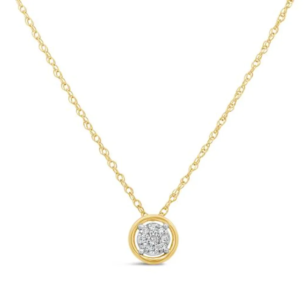 Bouquet 10K Yellow Gold Diamond Pendant