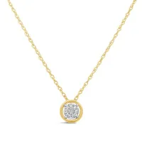 Bouquet 10K Yellow Gold Diamond Pendant