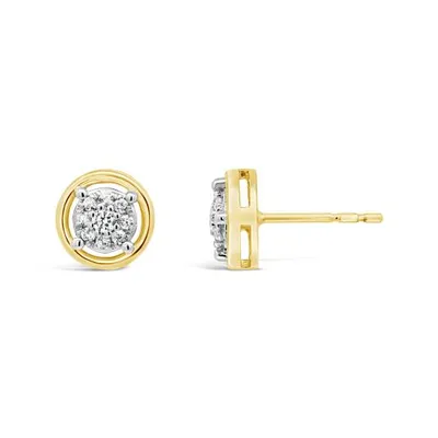 Bouquet 10K Yellow Gold 0.15CTW Diamond Earrings