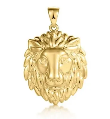 10K Yellow Gold Lion Head Pendant