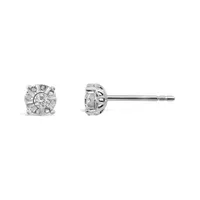 Sterling Silver Diamond Stud Earrings