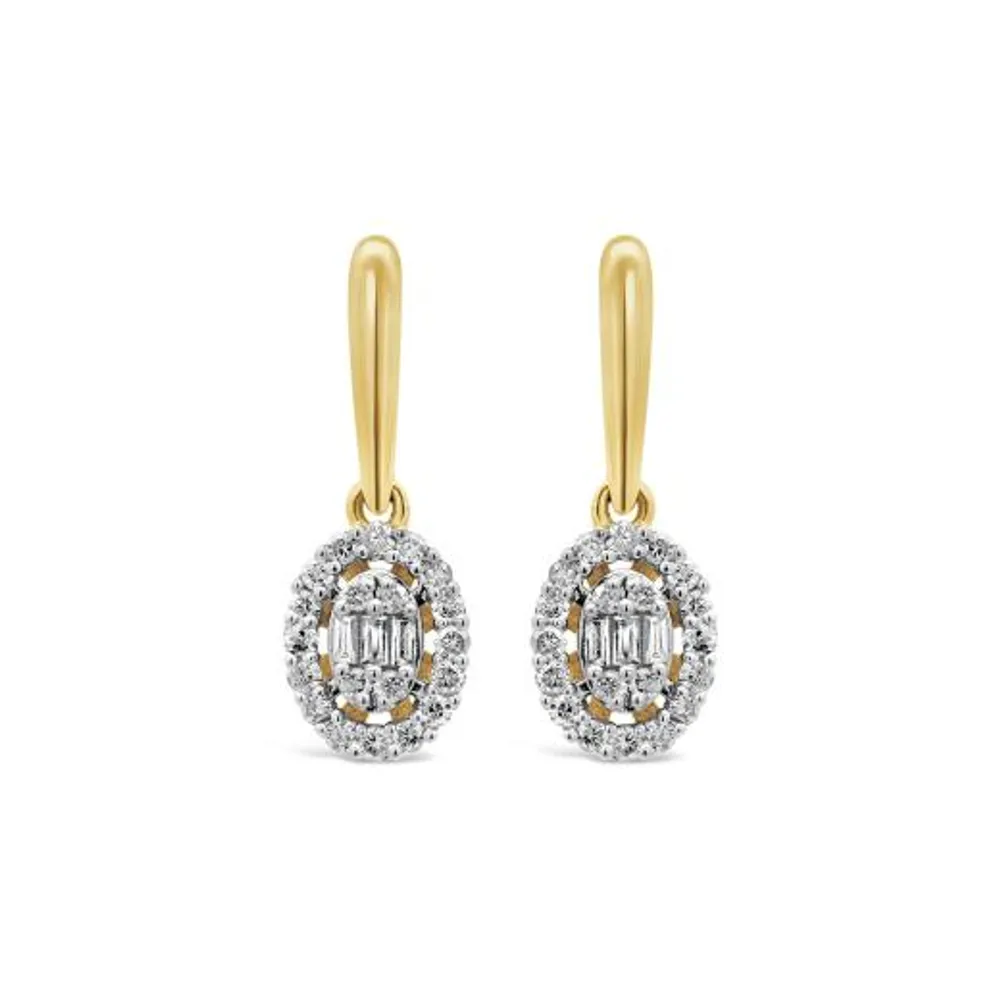 Bouquet 10K Yellow Gold 0.23CTW Diamond Fashion Dangle Earrings