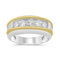 10K White and Yellow Gold Lab Grown 1.00CTW Diamond Ring