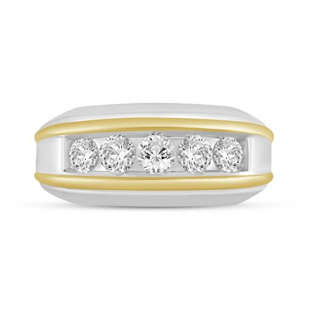 10K White and Yellow Gold Lab Grown 1.00CTW Diamond Ring